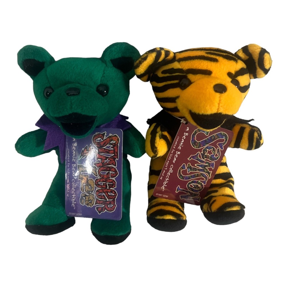 Vintage Grateful Dead plush beanie bears. Lot of 2 SAMPSON & STAGGER